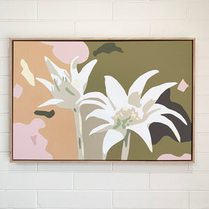 "Flannel Flowers" - 36x24" framed acrylic on canvas painting