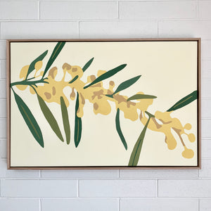 "Golden Wattle" - 36x24" framed acrylic on canvas painting