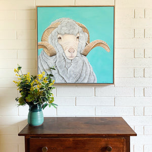 "Rick" - 30x30" framed acrylic on canvas painting