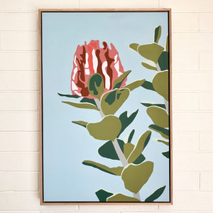 "Scarlet Banksia" - 24x36" framed acrylic on canvas painting
