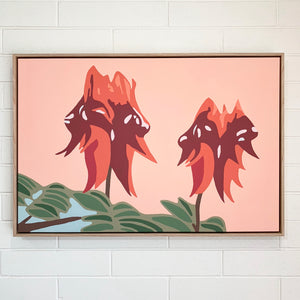 "Sturt Desert Pea" - 36x24" framed acrylic on canvas painting